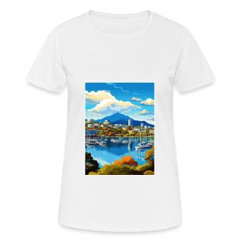 Hobart Australie Au Vintage voyage affiche Souvenir - T-shirt respirant Femme - blanc - Devant - AI Model Female 172 dark (172cm)