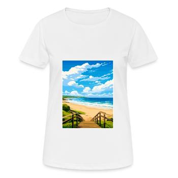 Byron Bay Australie Vintage voyage affiche Souvenir - T-shirt respirant Femme - blanc - Devant - AI Model Female 172 dark (172cm)