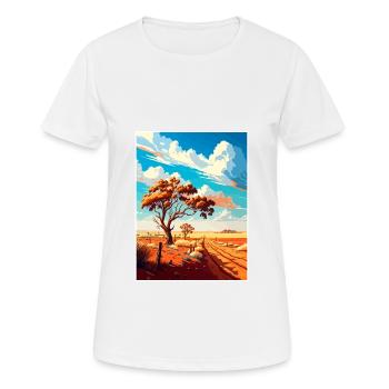 Outback Au Australie Vintage voyage affiche WPA Art - T-shirt respirant Femme - blanc - Devant - AI Model Female 172 dark (172cm)