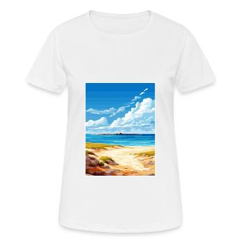Ningaloo Marine Park Vintage Travel Poster WPA Art - Women's Breathable T-Shirt - white - Front - AI Model Female 172 dark (172cm)