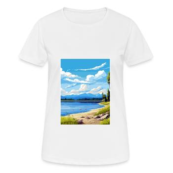 Te Anau New Zealand Vintage Travel Poster Souvenir - Women's Breathable T-Shirt - white - Front - AI Model Female 172 dark (172cm)