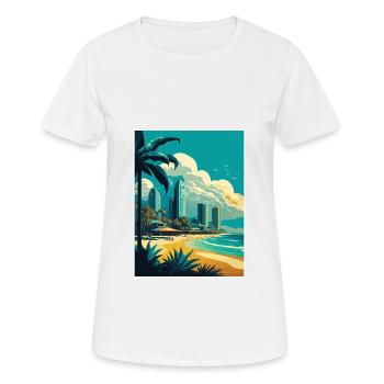 Gold Coast Australia Vintage Travel Poster WPA Art - Women's Breathable T-Shirt - white - Front - AI Model Female 172 dark (172cm)