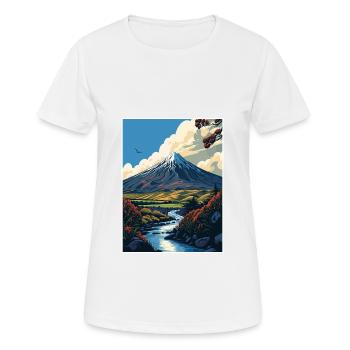 Taranaki Nouvelle-Zélande Vintage voyage affiche WPA Art - T-shirt respirant Femme - blanc - Devant - AI Model Female 172 dark (172cm)