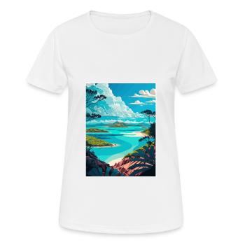 Whitsunday Australie Vintage voyage affiche WPA Art - T-shirt respirant Femme - blanc - Devant - AI Model Female 172 dark (172cm)