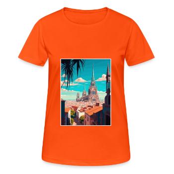 Guadalajara Dekoration Vintage Reiseposter WPA - Frauen T-Shirt atmungsaktiv - Neonorange - Vorne - AI Model Female 172 dark (172cm)