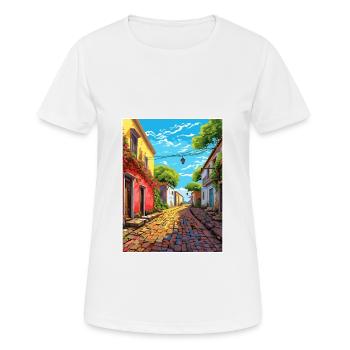Colonia Del Sacramento Vintage Travel Poster WPA - Women's Breathable T-Shirt - white - Front - AI Model Female 172 dark (172cm)