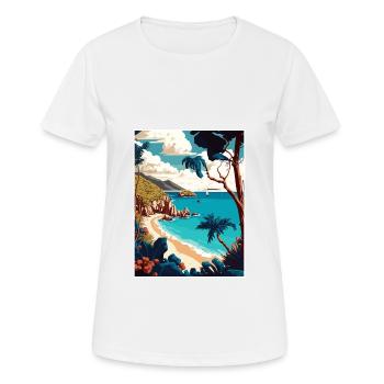 Îles Vierges britanniques Vintage Travel Poster WPA - T-shirt respirant Femme - blanc - Devant - AI Model Female 172 dark (172cm)