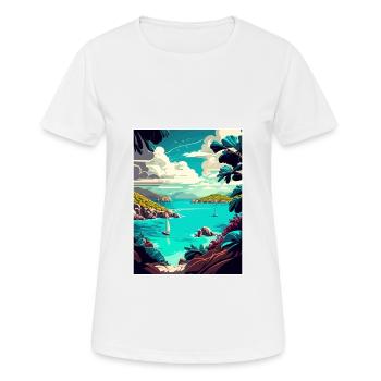 Îles Vierges britanniques Vintage Travel Poster WPA - T-shirt respirant Femme - blanc - Devant - AI Model Female 172 dark (172cm)