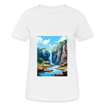 Bajos Del Toro cascade Vintage voyage affiche WPA - T-shirt respirant Femme - blanc - Devant - AI Model Female 172 dark (172cm)