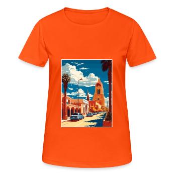 Guadalajara Dekoration Vintage Reiseposter WPA - Frauen T-Shirt atmungsaktiv - Neonorange - Vorne - AI Model Female 172 dark (172cm)