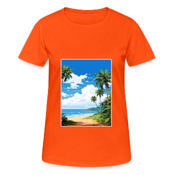 Heilige Teresa Costa Rica Vintage Reiseposter WPA - Frauen T-Shirt atmungsaktiv - Neonorange - Vorne - AI Model Female 172 dark (172cm)