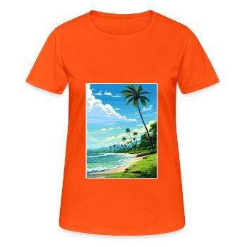 Péninsule d’Osa Costa Rica Vintage voyage affiche WPA - T-shirt respirant Femme - orange néon - Devant - AI Model Female 172 dark (172cm)