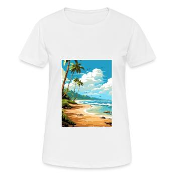 Samara Beach Costa Rica Vintage Travel Poster WPA - T-shirt respirant Femme - blanc - Devant - AI Model Female 172 dark (172cm)