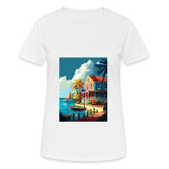 Îles Caïmans Caraïbes Vintage Travel Poster WPA - T-shirt respirant Femme - blanc - Devant - AI Model Female 172 dark (172cm)