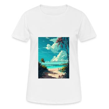 Akumal Décoration Mexique Vintage Voyage Affiche WPA - T-shirt respirant Femme - blanc - Devant - AI Model Female 172 dark (172cm)