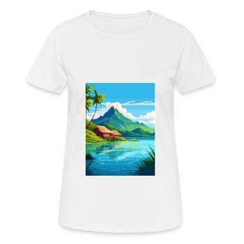 Morea Polynésie française Vintage Travel Poster WPA - T-shirt respirant Femme - blanc - Devant - AI Model Female 172 dark (172cm)