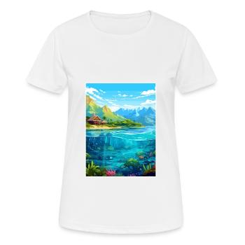 Morea Polynésie française Vintage Travel Poster WPA - T-shirt respirant Femme - blanc - Devant - AI Model Female 172 dark (172cm)