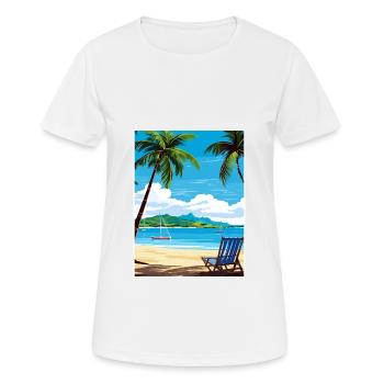 Antigua-et-Barbuda Affiche de voyage dans les Caraïbes - T-shirt respirant Femme - blanc - Devant - AI Model Female 172 dark (172cm)