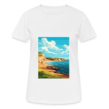 Valdes péninsule Argentine Vintage affiche de voyage - T-shirt respirant Femme - blanc - Devant - AI Model Female 172 dark (172cm)