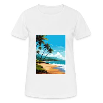 Playa Flamingo Costa Rica Vintage Reiseposter - Frauen T-Shirt atmungsaktiv - Weiß - Vorne - AI Model Female 172 dark (172cm)