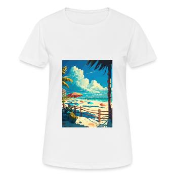 Playa del Carmen Dekoration Vintage Reiseposter - Frauen T-Shirt atmungsaktiv - Weiß - Vorne - AI Model Female 172 dark (172cm)