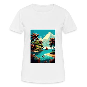 République dominicaine Caraïbes Vintage affiche de voyage - T-shirt respirant Femme - blanc - Devant - AI Model Female 172 dark (172cm)