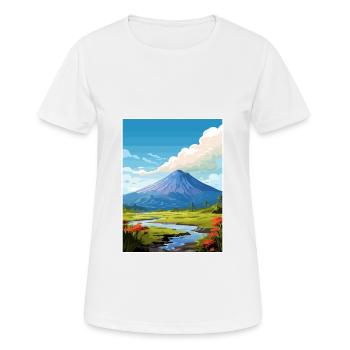 Parc national du volcan Poas Affiche de voyage vintage - T-shirt respirant Femme - blanc - Devant - AI Model Female 172 dark (172cm)