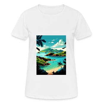 Antigua-et-Barbuda Affiche de voyage dans les Caraïbes - T-shirt respirant Femme - blanc - Devant - AI Model Female 172 dark (172cm)