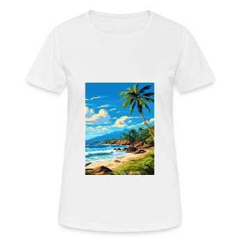 Îles Vierges américaines Caraïbes Vintage affiche de voyage - T-shirt respirant Femme - blanc - Devant - AI Model Female 172 dark (172cm)