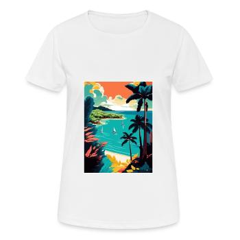 Trinidad und Tobago Karibik Reiseposter - Frauen T-Shirt atmungsaktiv - Weiß - Vorne - AI Model Female 172 dark (172cm)