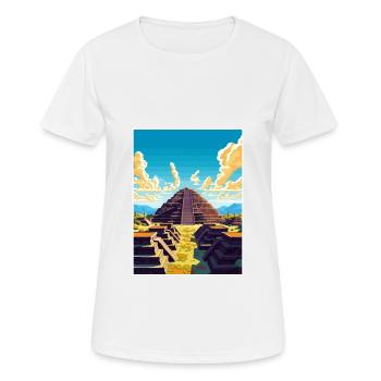 Pyramides Du Soleil Décoration Affiche De Voyage - T-shirt respirant Femme - blanc - Devant - AI Model Female 172 dark (172cm)