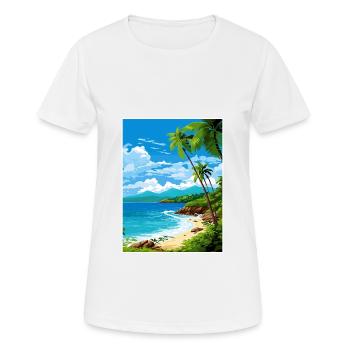Îles Vierges américaines Caraïbes Vintage affiche de voyage - T-shirt respirant Femme - blanc - Devant - AI Model Female 172 dark (172cm)