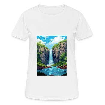 Catarata Del Toro Costa Rica Affiche de voyage Vintage - T-shirt respirant Femme - blanc - Devant - AI Model Female 172 dark (172cm)