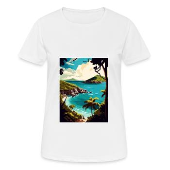 Îles Vierges américaines Caraïbes Vintage affiche de voyage - T-shirt respirant Femme - blanc - Devant - AI Model Female 172 dark (172cm)