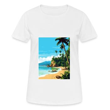 Manuel Antonio Park Costa Rica Travel Poster - Women's Breathable T-Shirt - white - Front - AI Model Female 172 dark (172cm)