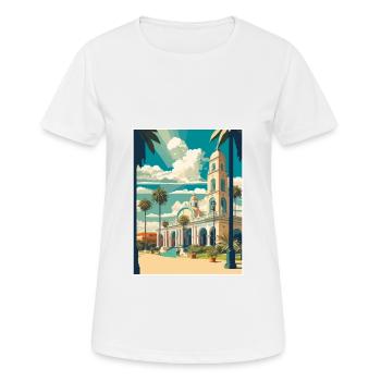 Merida Decoration Vintage Travel Poster Souvenir - Women's Breathable T-Shirt - white - Front - AI Model Female 172 dark (172cm)