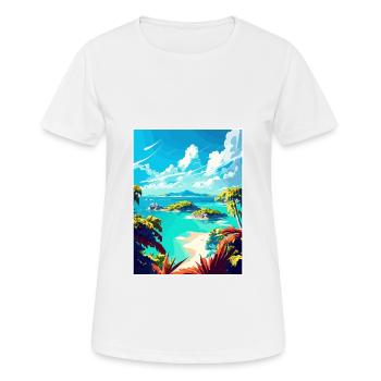Bahamas Caribbean Vintage Travel Poster Souvenir - Women's Breathable T-Shirt - white - Front - AI Model Female 172 dark (172cm)