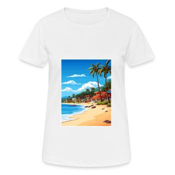 Honduras Caribbean Vintage Travel Poster Souvenir - Women's Breathable T-Shirt - white - Front - AI Model Female 172 dark (172cm)