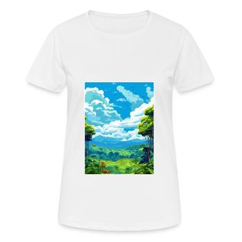Amazone Rainforest Vintage voyage affiche Souvenir - T-shirt respirant Femme - blanc - Devant - AI Model Female 172 dark (172cm)