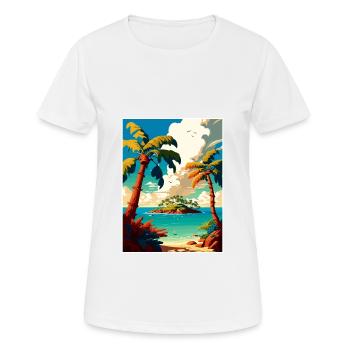 Bahamas Caribbean Vintage Travel Poster Souvenir - Women's Breathable T-Shirt - white - Front - AI Model Female 172 dark (172cm)