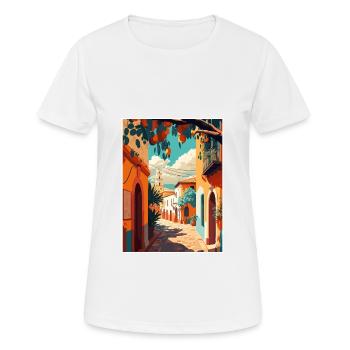 Oaxaca Decoration Vintage Travel Poster Souvenir - Women's Breathable T-Shirt - white - Front - AI Model Female 172 dark (172cm)