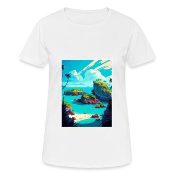 Bermuda Karibik Vintage Reiseposter Souvenir - Frauen T-Shirt atmungsaktiv - Weiß - Vorne - AI Model Female 172 dark (172cm)
