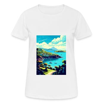Grenada Caribbean Vintage Travel Poster Souvenir - Women's Breathable T-Shirt - white - Front - AI Model Female 172 dark (172cm)
