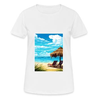 Cancun Decoration Vintage Travel Poster Souvenir - Women's Breathable T-Shirt - white - Front - AI Model Female 172 dark (172cm)