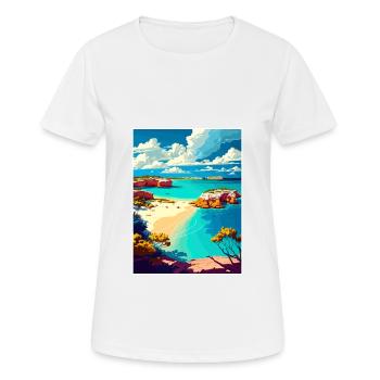 Anguilla Karibik Vintage Reiseposter Souvenir - Frauen T-Shirt atmungsaktiv - Weiß - Vorne - AI Model Female 172 dark (172cm)