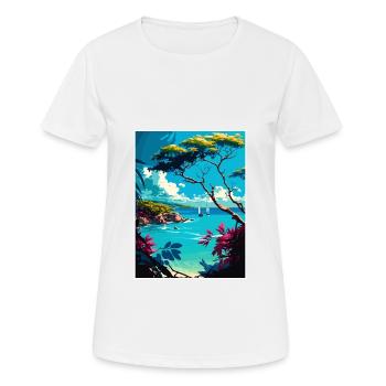 Barbade Caraïbes Vintage voyage affiche Souvenir - T-shirt respirant Femme - blanc - Devant - AI Model Female 172 dark (172cm)