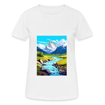 PatagoniaaAffiche de voyage vintage WPA Art - T-shirt respirant Femme - blanc - Devant - AI Model Female 172 dark (172cm)