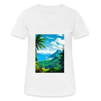 Saint Lucia Caribbean Vintage Travel Poster WPA - Women's Breathable T-Shirt - white - Front - AI Model Female 172 dark (172cm)