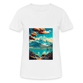 Natur Berge Vintage Reiseposter WPA Kunst - Frauen T-Shirt atmungsaktiv - Weiß - Vorne - AI Model Female 172 dark (172cm)