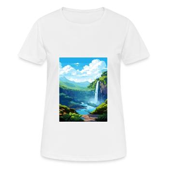 La Fortuna cascade Vintage voyage affiche WPA Art - T-shirt respirant Femme - blanc - Devant - AI Model Female 172 dark (172cm)